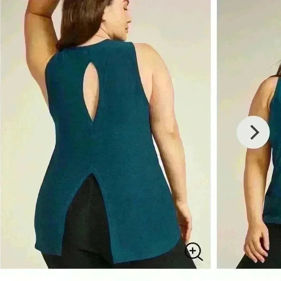 Beyond Yoga space dye grey featherweight split-back tank - Picture 4 of 8